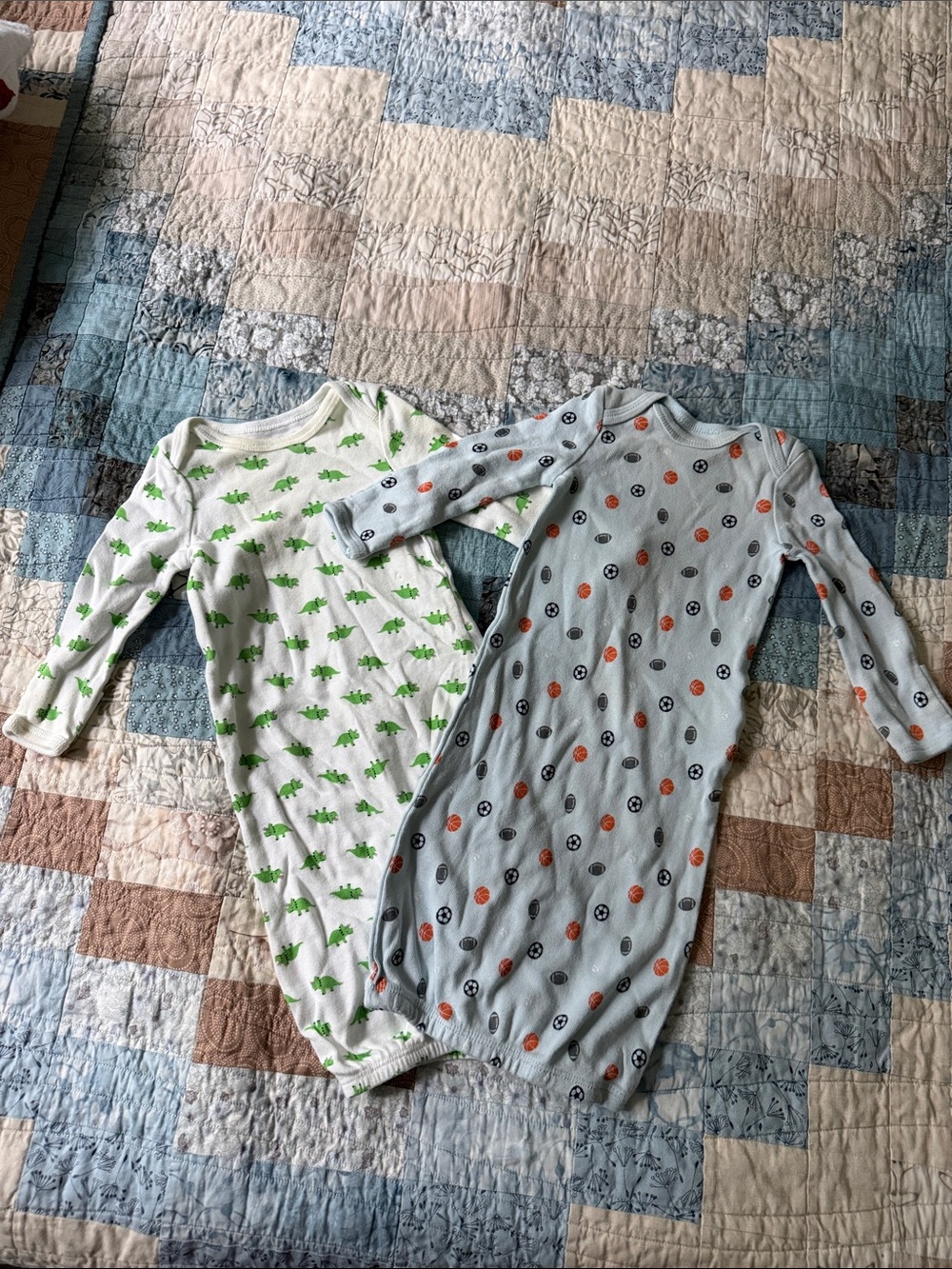 Bundle Simple Joys Baby Sleeper Gowns with Dino and Sports Prints Newborn - Picture 2 of 10